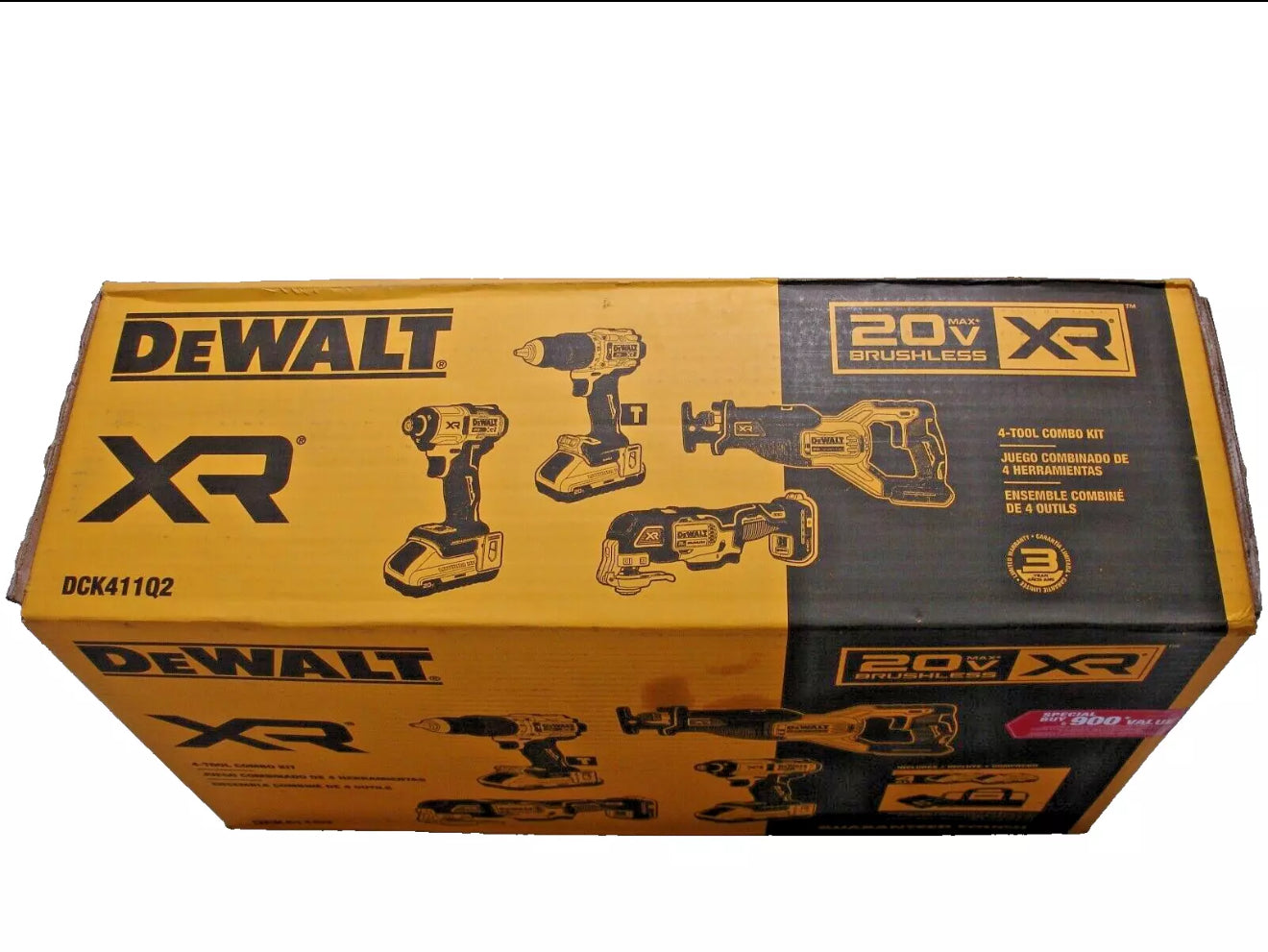 DeWALT 20-Volt Lithium-Ion Cordless 4-Tool Combo Kit (2) 4Ah Batteries DCK411Q2