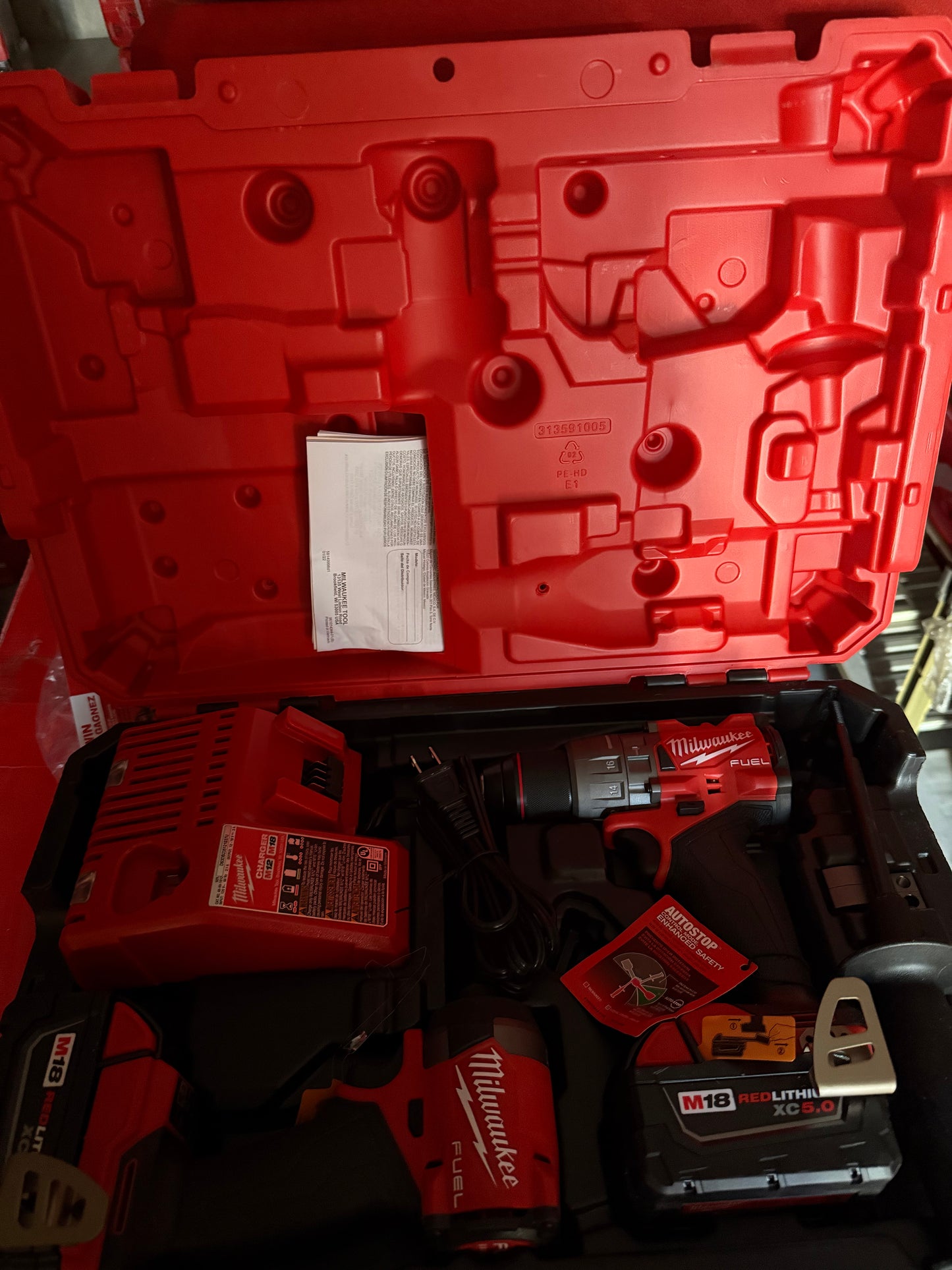 Open box- Milwaukee 3697-22 M18 FUEL Brushless Hammer Drill + Impact Driver Kit