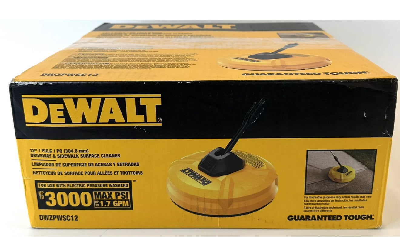 DEWALT 12" PULG/PO (304.8mm) Driveway Sidewalk Surface Cleaner DWZPWSC12