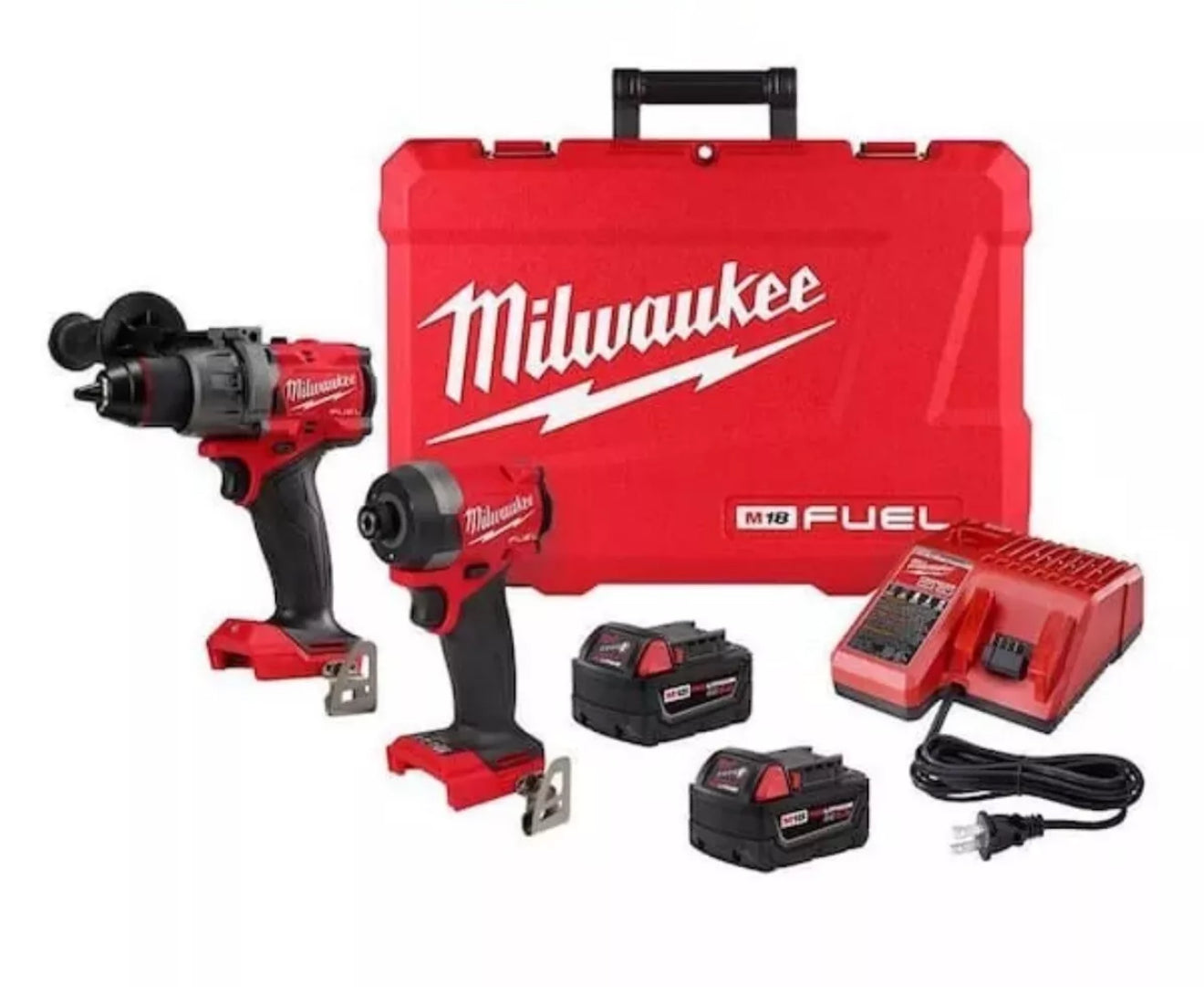 Open box- Milwaukee 3697-22 M18 FUEL Brushless Hammer Drill + Impact Driver Kit