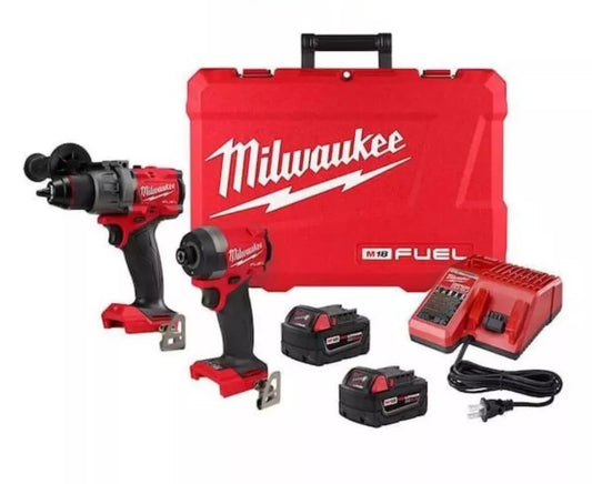 Open box- Milwaukee 3697-22 M18 FUEL Brushless Hammer Drill + Impact Driver Kit